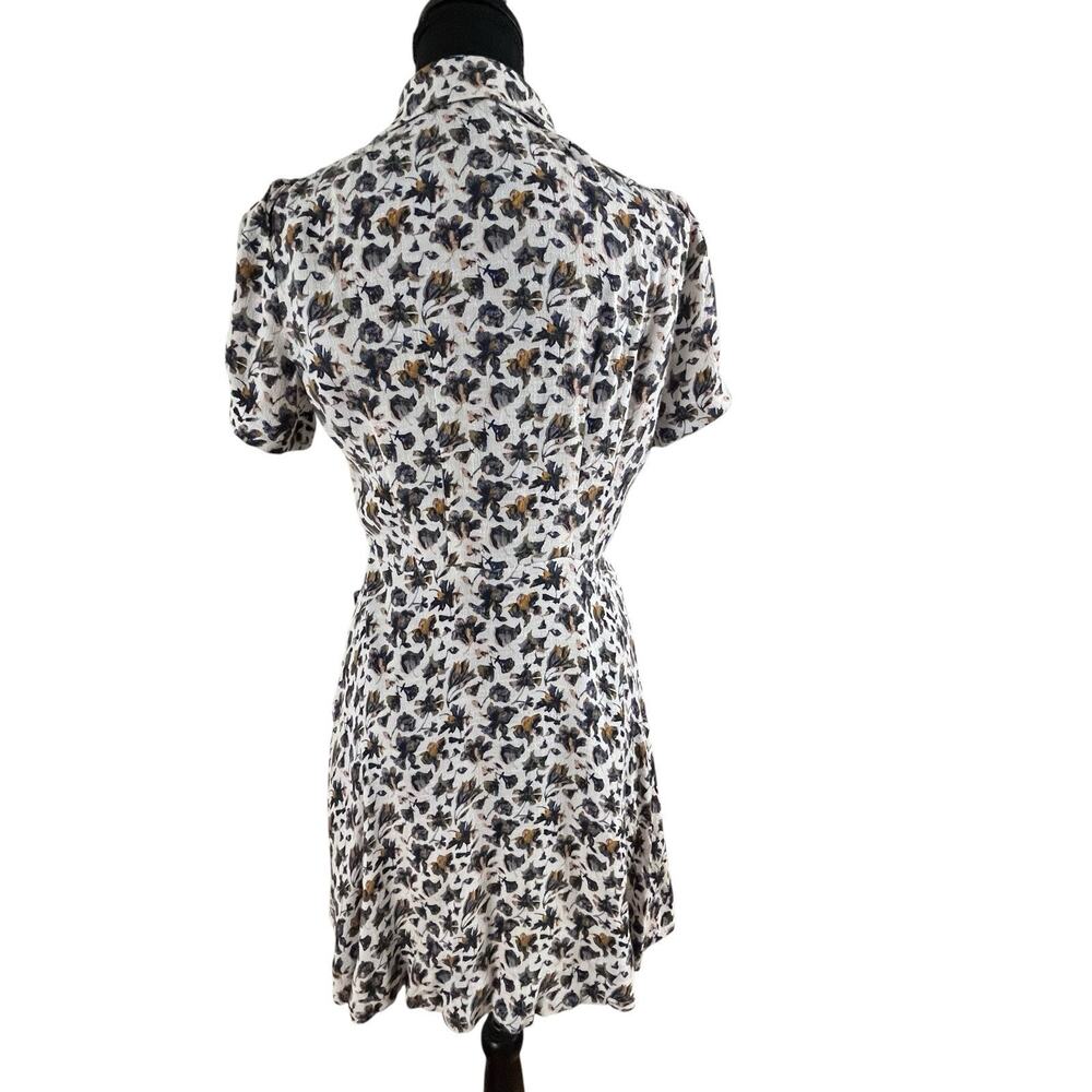 Free People Floral Mini Dress Sz 2 Button Front Flowy Boho Romantic Melody EUC - Picture 2 of 16